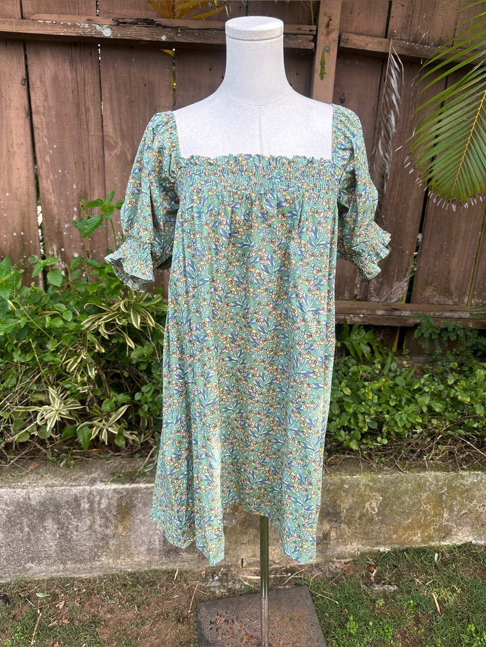 Things Between Floral Smocked Puff Sleeve Cottagecore Dress Size S
